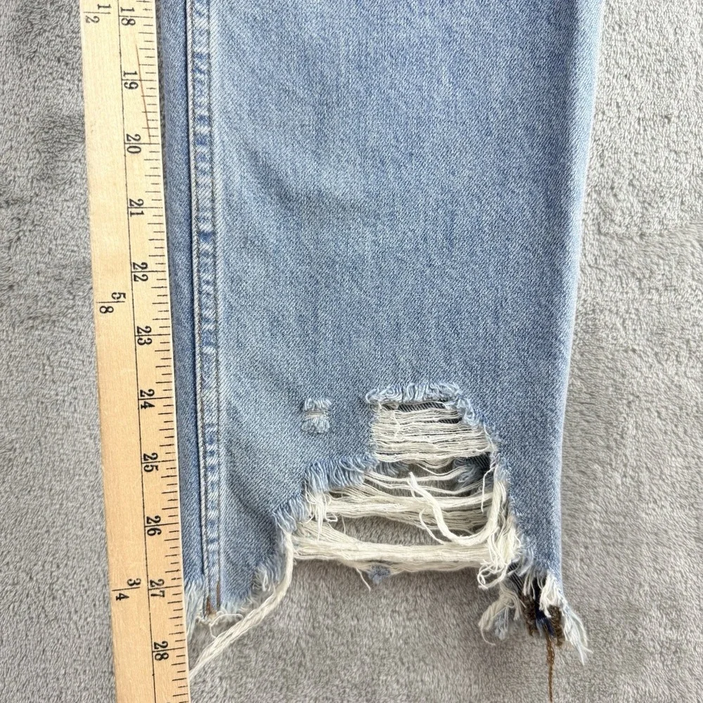 We The Free Light Blue Distressed Straight Leg Jeans